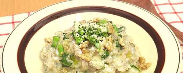 【豚肉と菜花の玄米リゾット】体にいいものを美味しく食べよう！Jineko Cooking